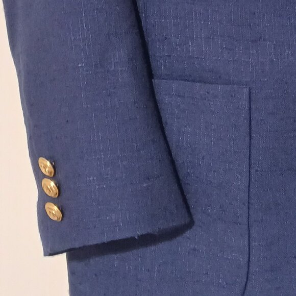 1980's Vintage Stefanie Powers Navy Blue Crested Blazer, Women's Size 6 - Picture 8 of 12